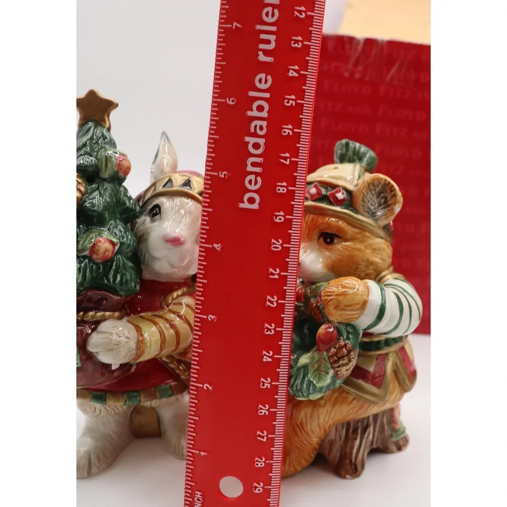 Vintage Fitz & Floyd Christmas Lodge S/P Shakers Original Box *See Description*